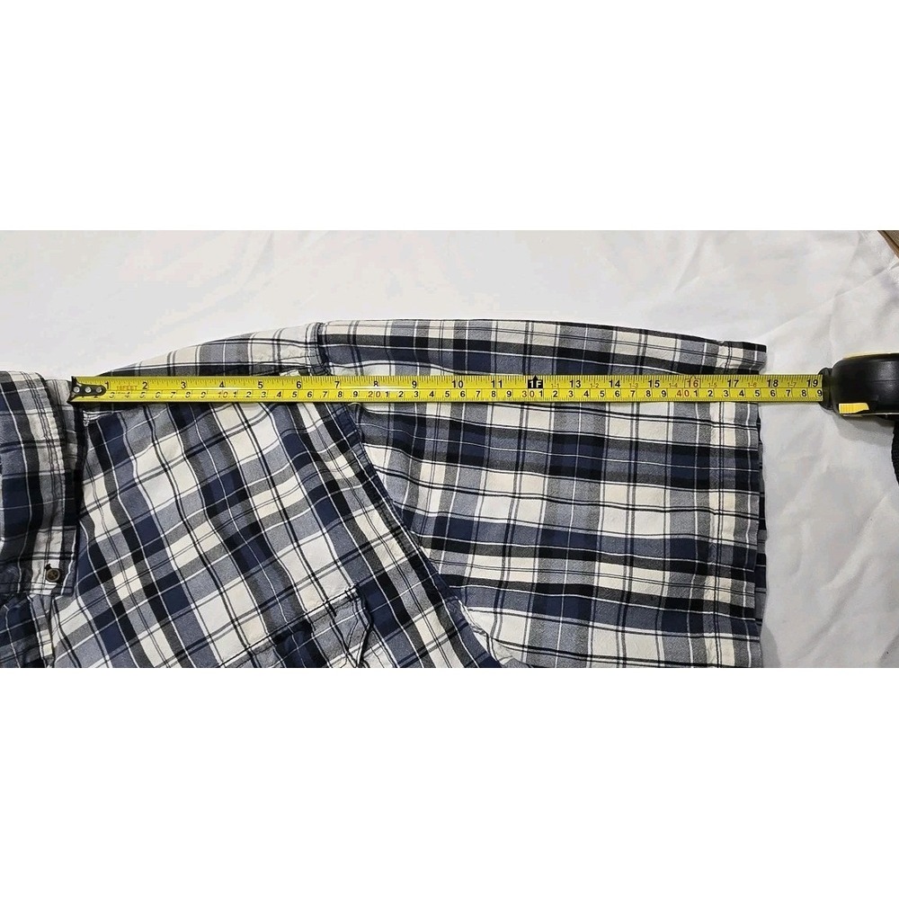 Carhartt Size 2XL Blue Plaid SS Button Down Relaxed Fit Shirt Pockets Comfort - Picture 11 of 13